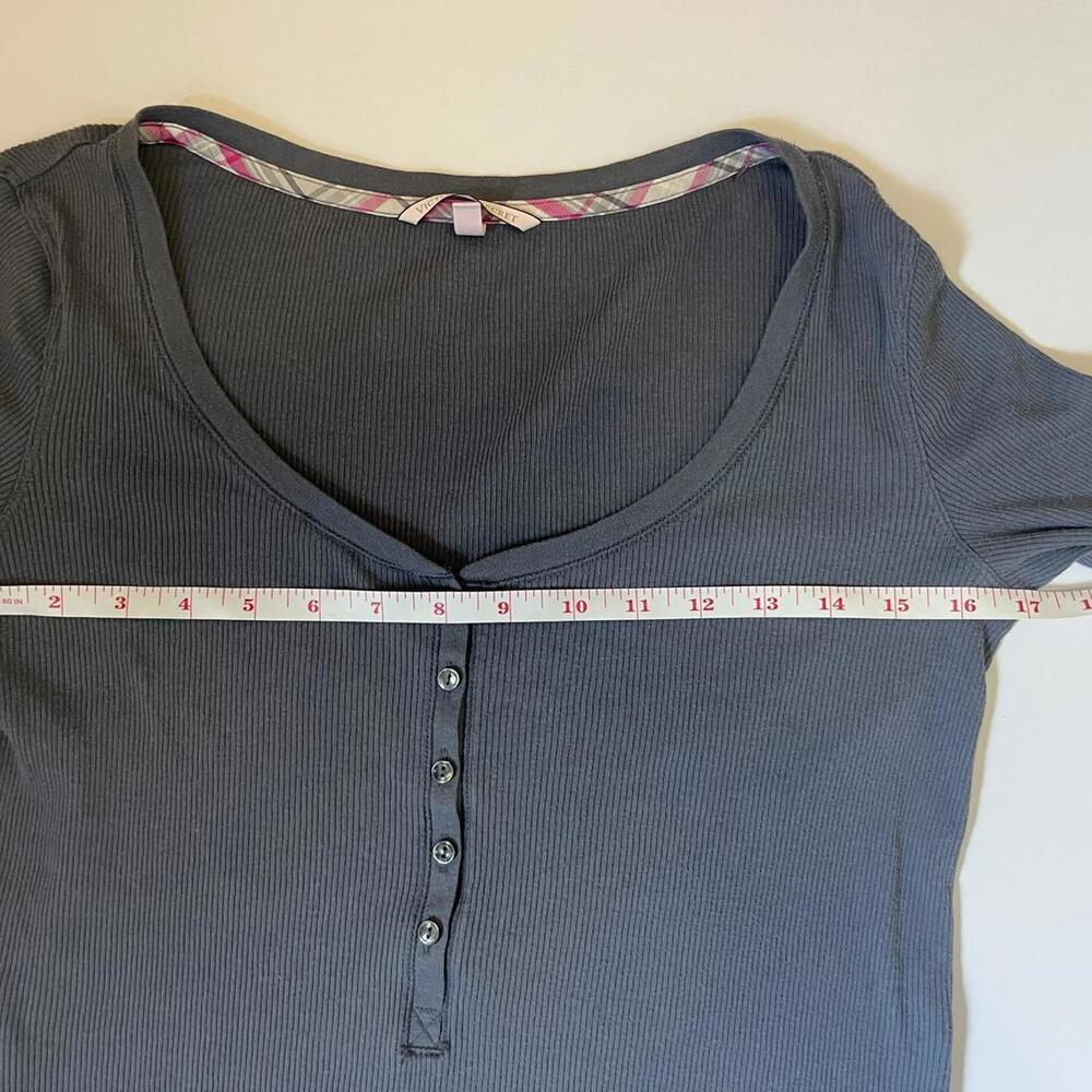 grunge henley long sleeve fitted emo Y2K - Picture 8 of 8